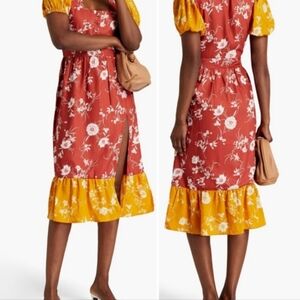 WALTER BAKER Cara floral-print crepe de chine midi dress